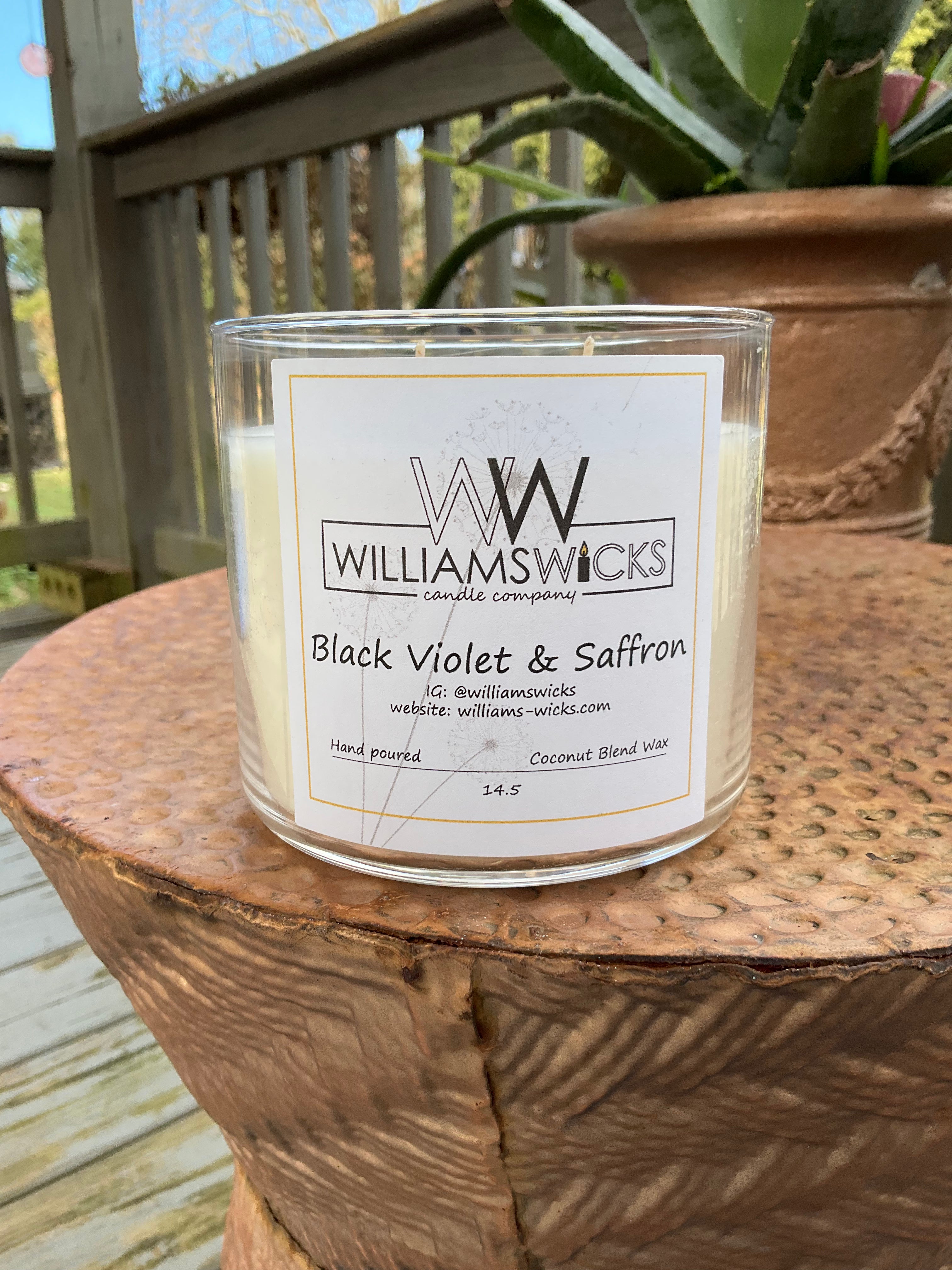 Black Violet & Saffron (Sensual/Decadent) - 15oz double wick